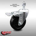 4 inch Soft Rubber Threaded Stem Caster with Total Lock Brake Z206561