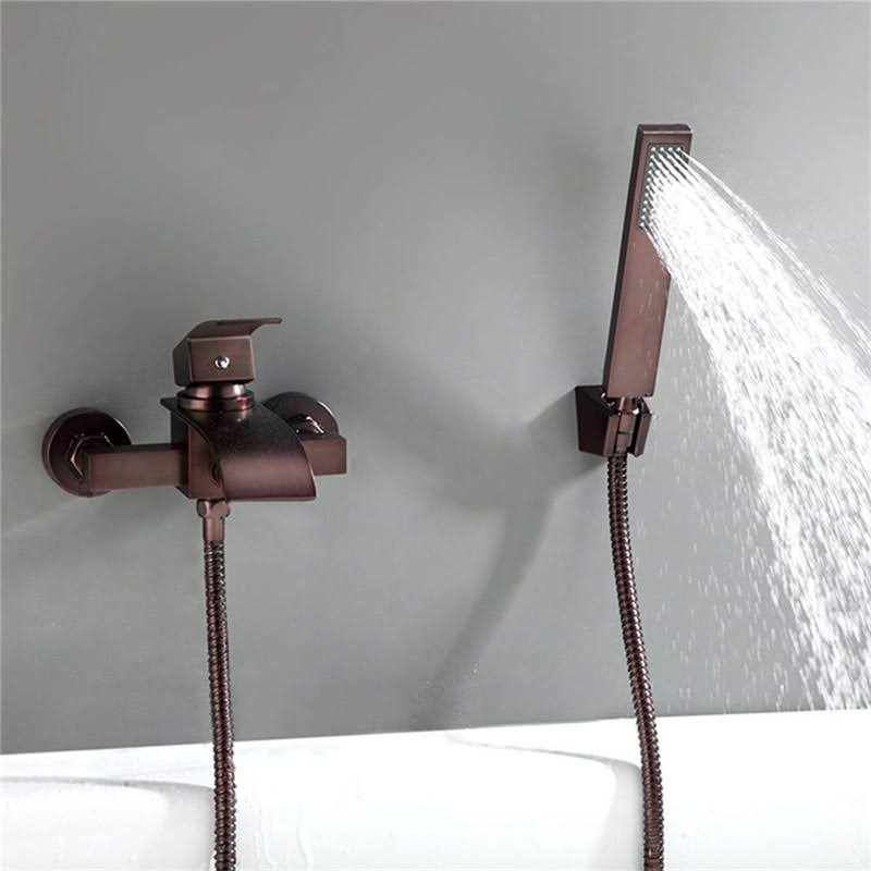 Oil Rubbed Bronze Wall-Mount Tub Faucet with Handshower O7224