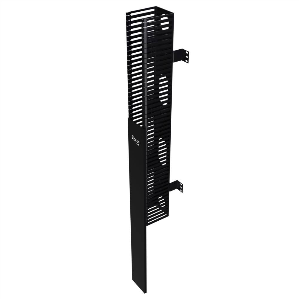 Black PVC Vertical Cable Management Panel P7416