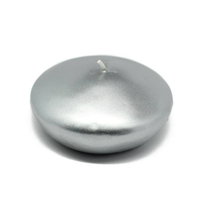 3 Piece Metallic Silver Floating Candles G43777