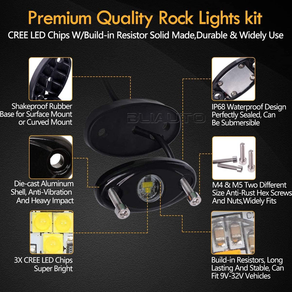 White 10PCS Waterproof LED Rock Light Pods Z4229