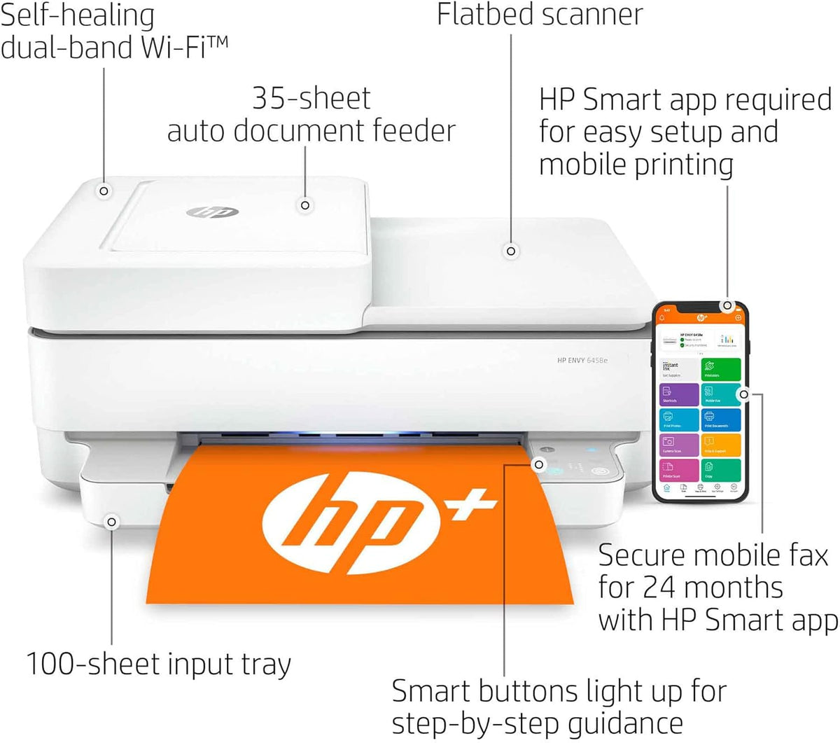 White Wireless Color Inkjet Printer N58409