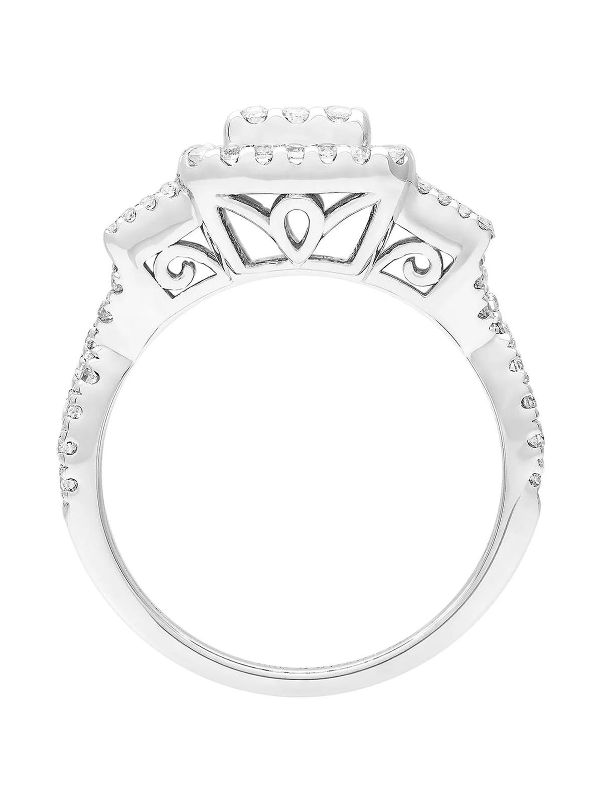 1 1/5 Carat TGW Created Blue and White Sapphire Engagement Ring in Sterling Silver S26272