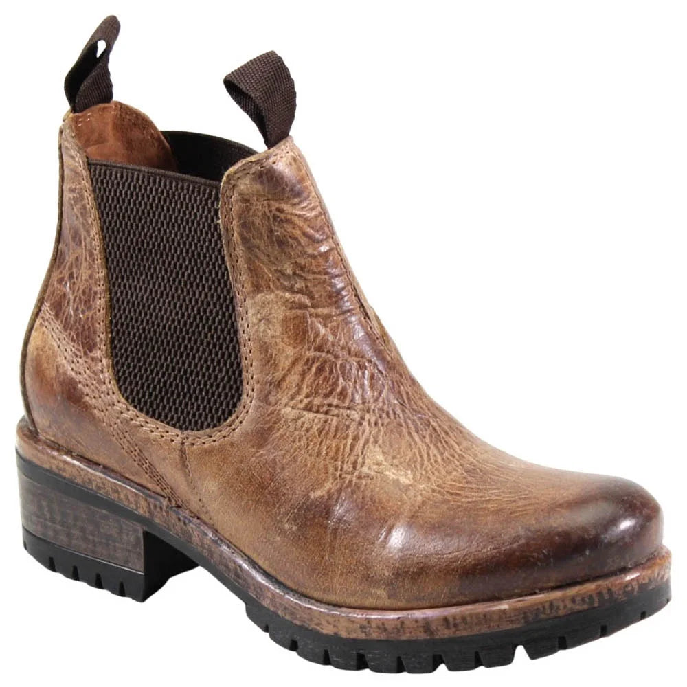 Womens Chelsea Round Toe Casual Boots Ankle Low Heel L49819