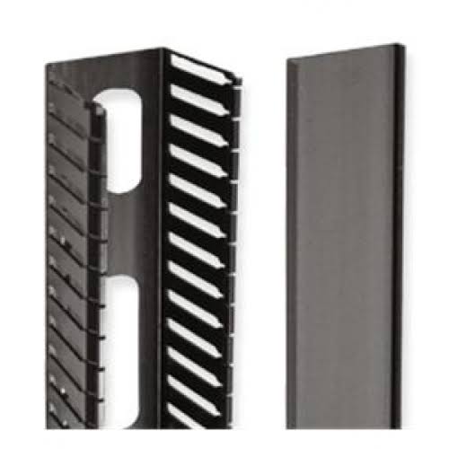Black PVC Vertical Cable Management Panel P7416