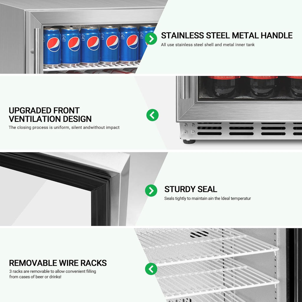 24 inch Built-in or Free Standing 160 Cans Beverage Refrigerator N958021