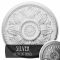 18 inch x 1 3/4 inch Hand-Painted Silver Ceiling Medallion N223