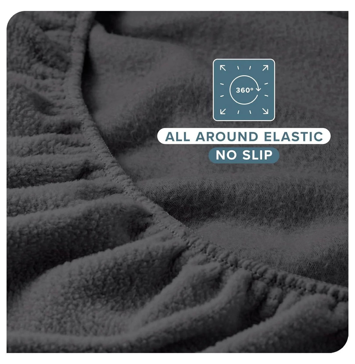 Full Size 2 Pack Fleece Fitted Sheet, Grey Q349067