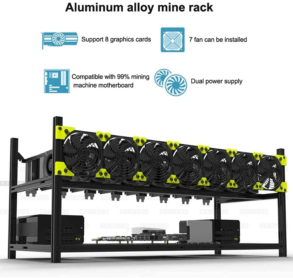 6/8 GPU Aluminum Open Air Frame Case Miner Z301