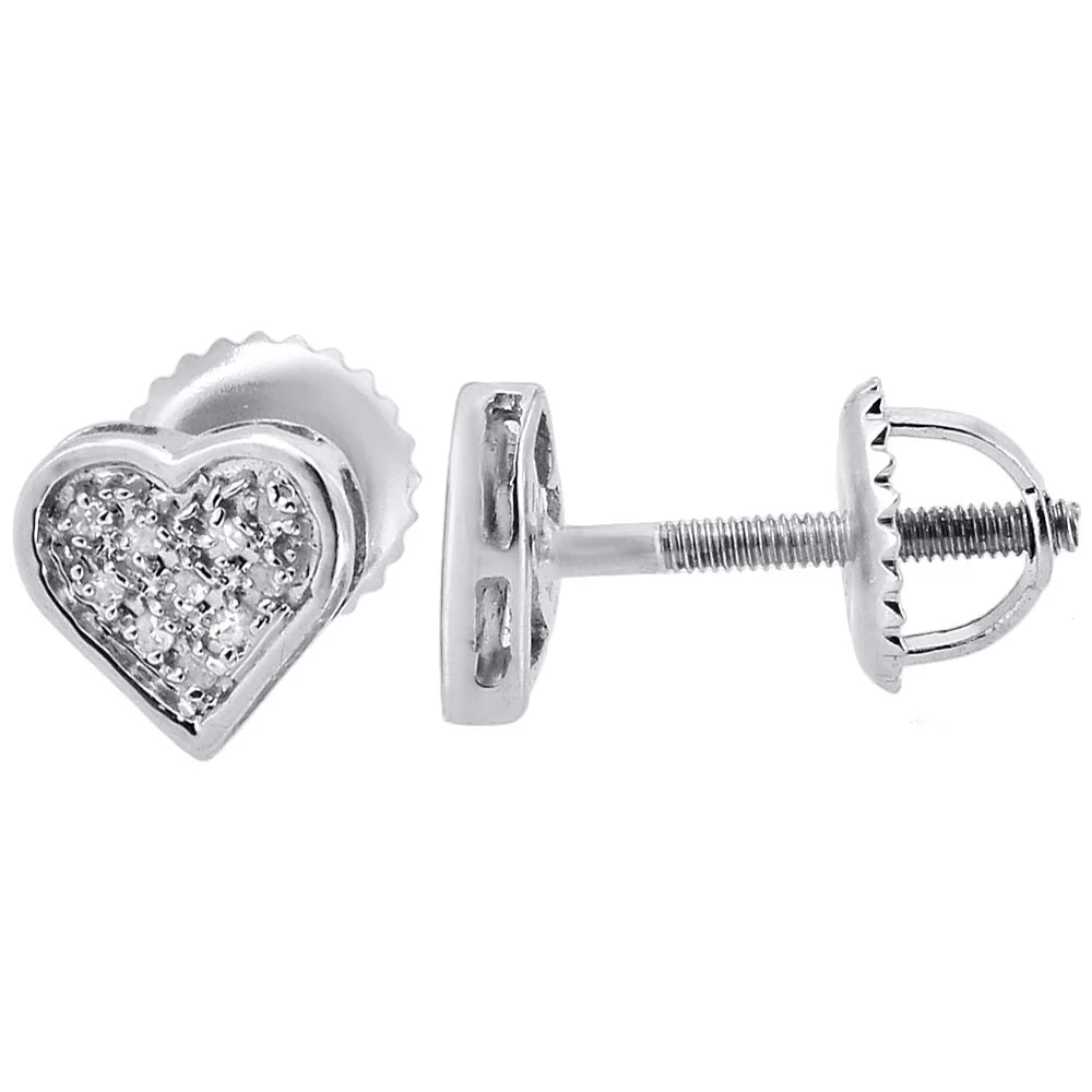 Sterling Silver Heart Stud Earrings A519441