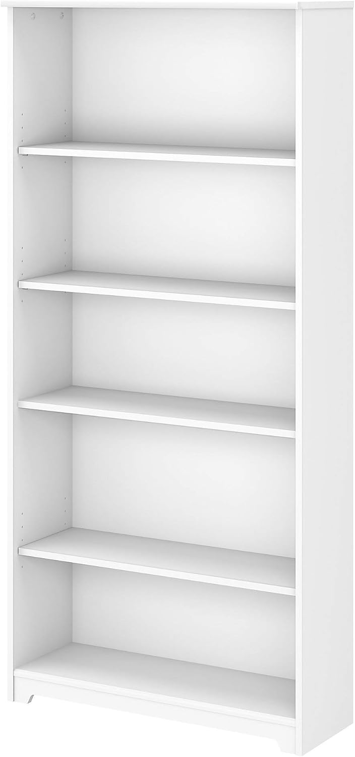 White 5 Shelf Bookcase H49108
