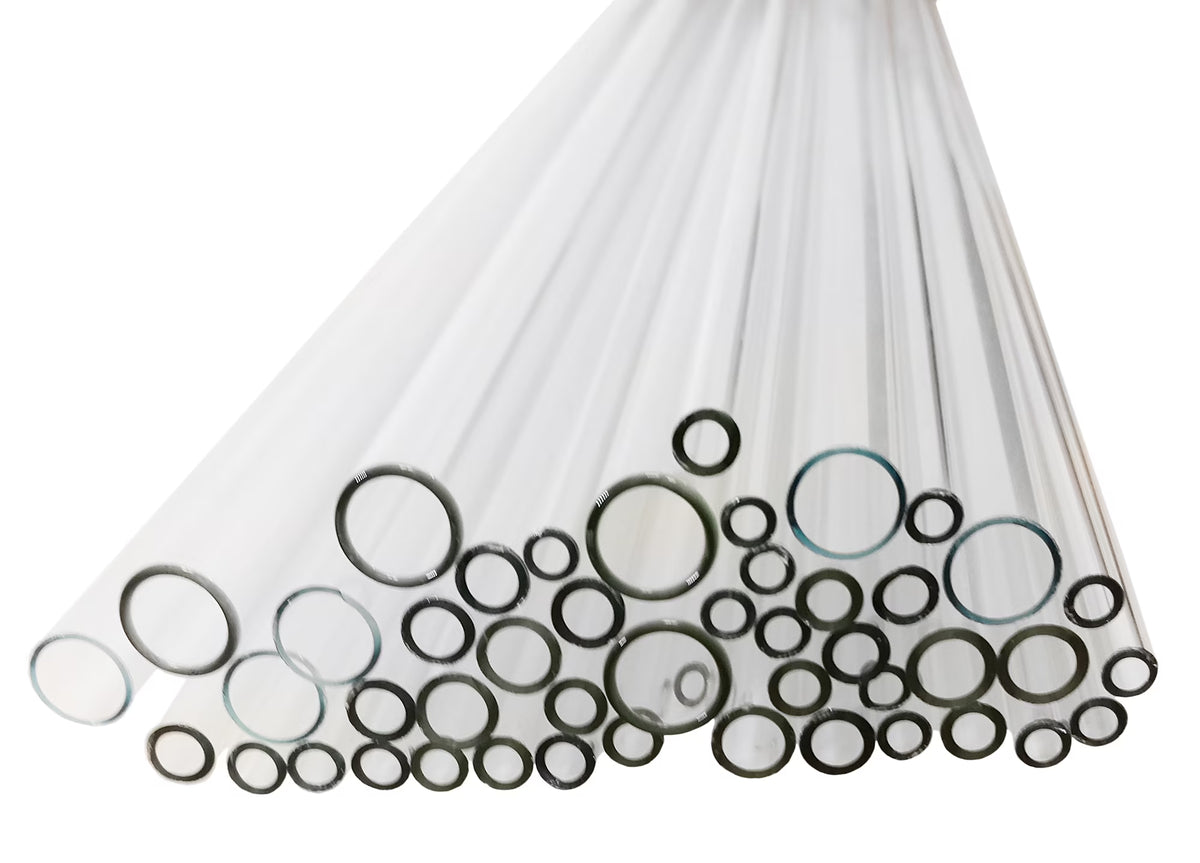 Flint Glass Tubing, Assorted Set of 24 in. Long Tubes L912313