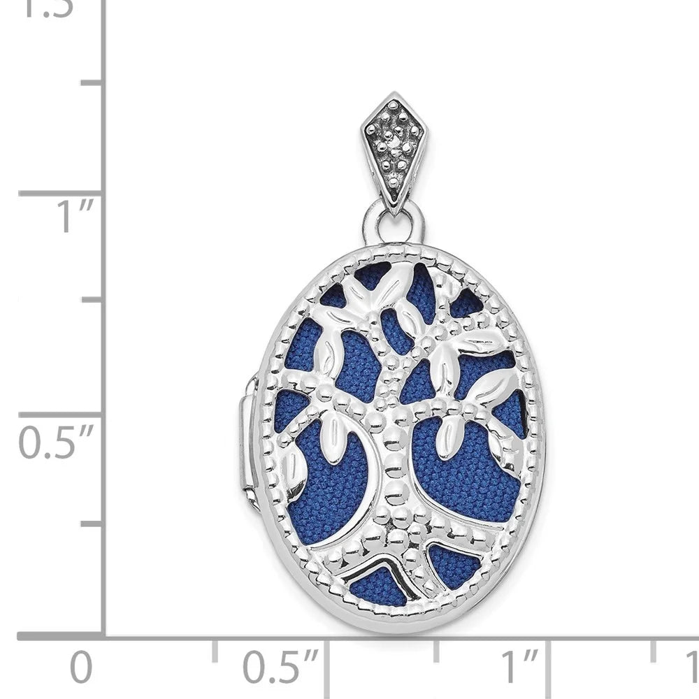 14k White Gold Diamond Locket Pendant B5650