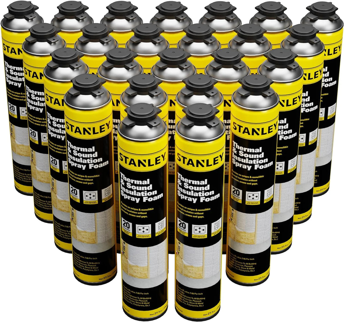 Closed Cell Spray Foam Insulation Kit, 480 Board Feet, 27.1 oz, 24 Pack U367