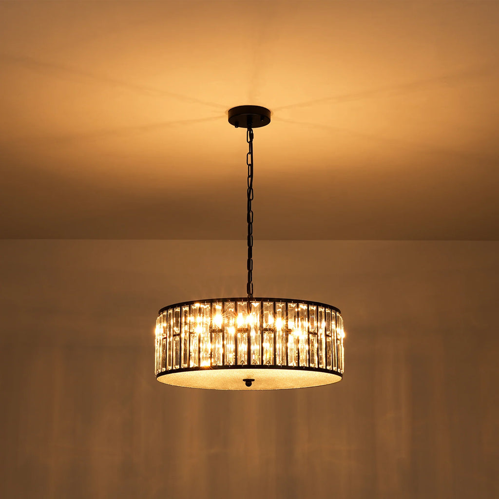 6-Light Dimmable Crystal Drum Chandelier Z508