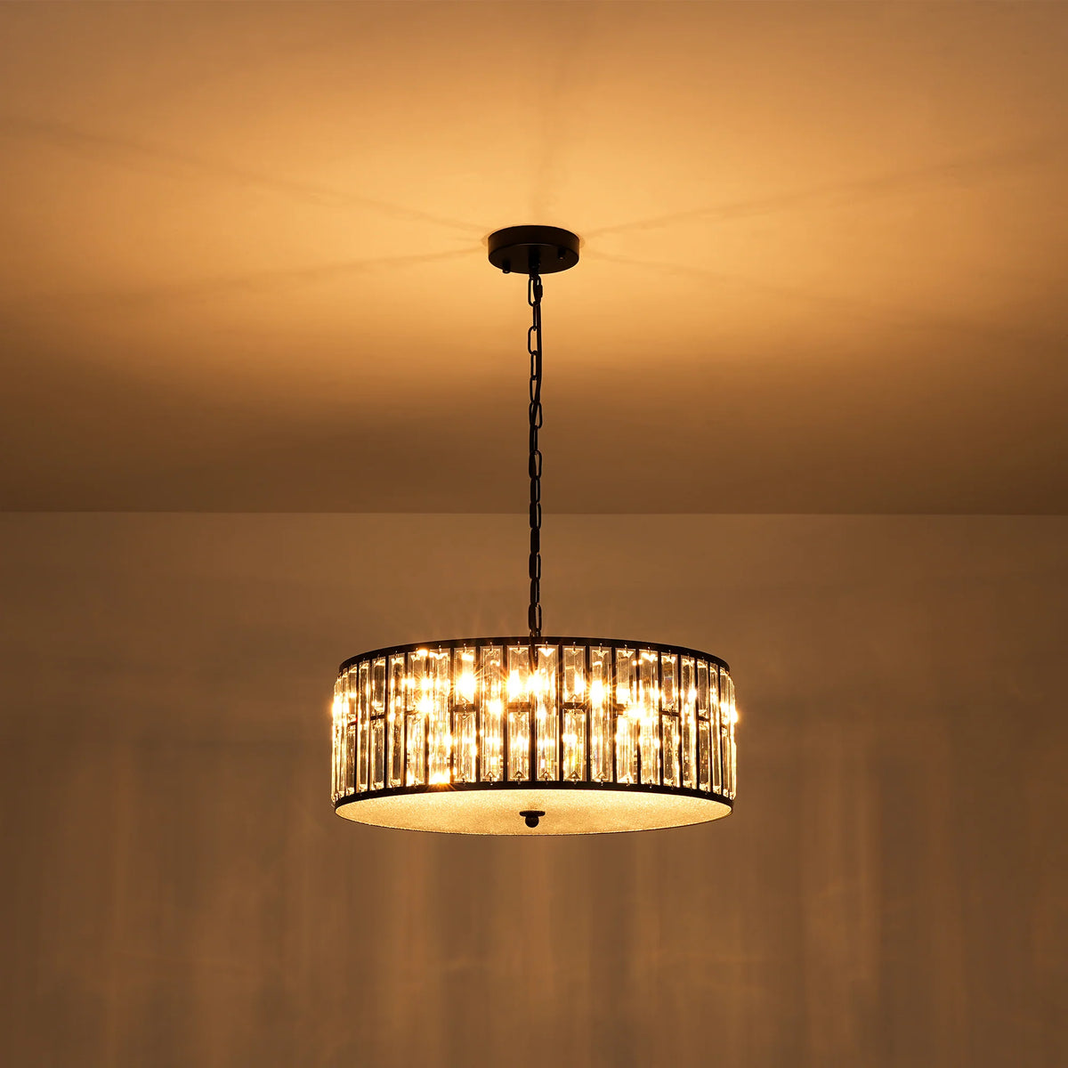 6-Light Dimmable Crystal Drum Chandelier Z508