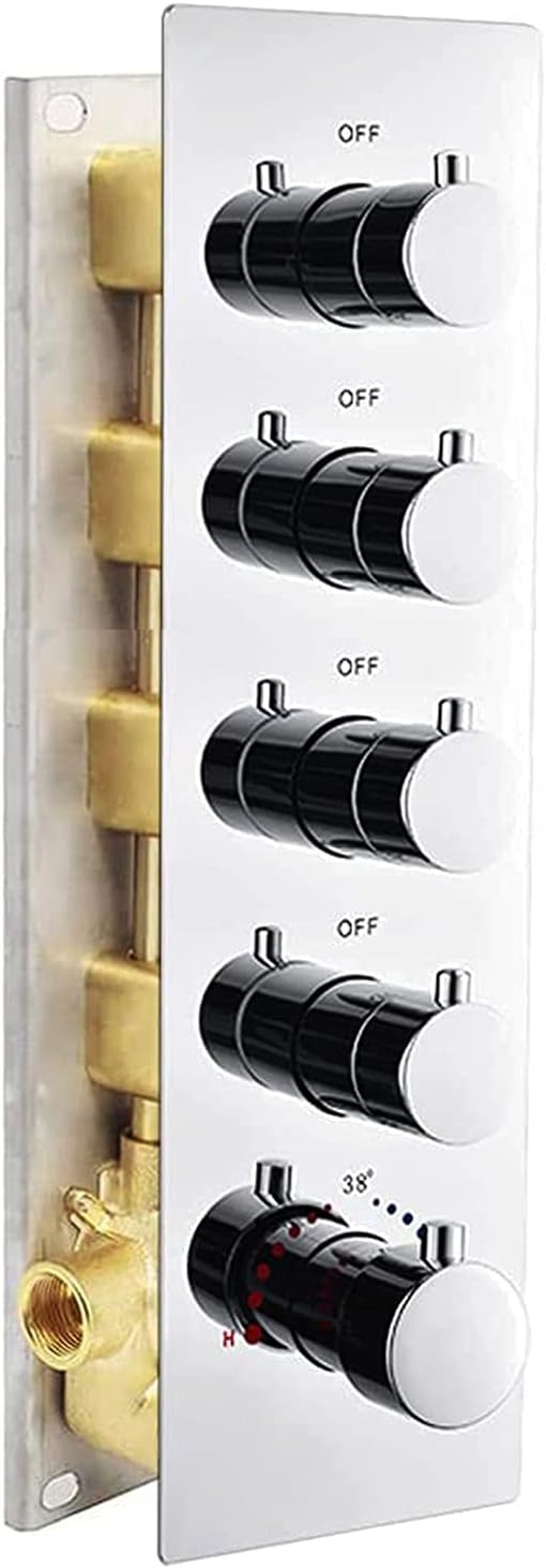 4 Outlet Thermostatic Shower Diverter Mixer Valve in Chrome Y55260