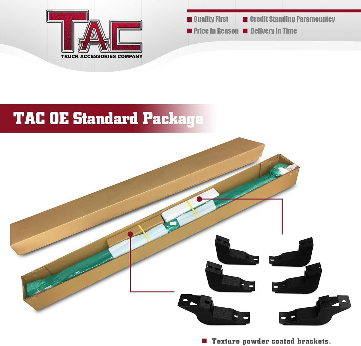 Black Side Bars for Toyota Tacoma Double Cab Truck X2391