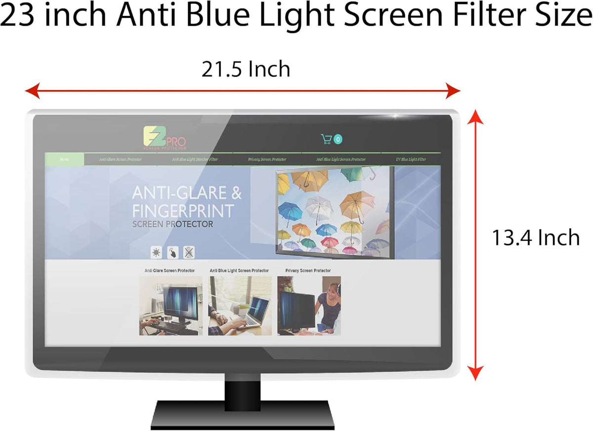 Anti Blue Light Screen Filter for 23 Inches Widescreen Desktop Monitor, Pack of 2 J46502
