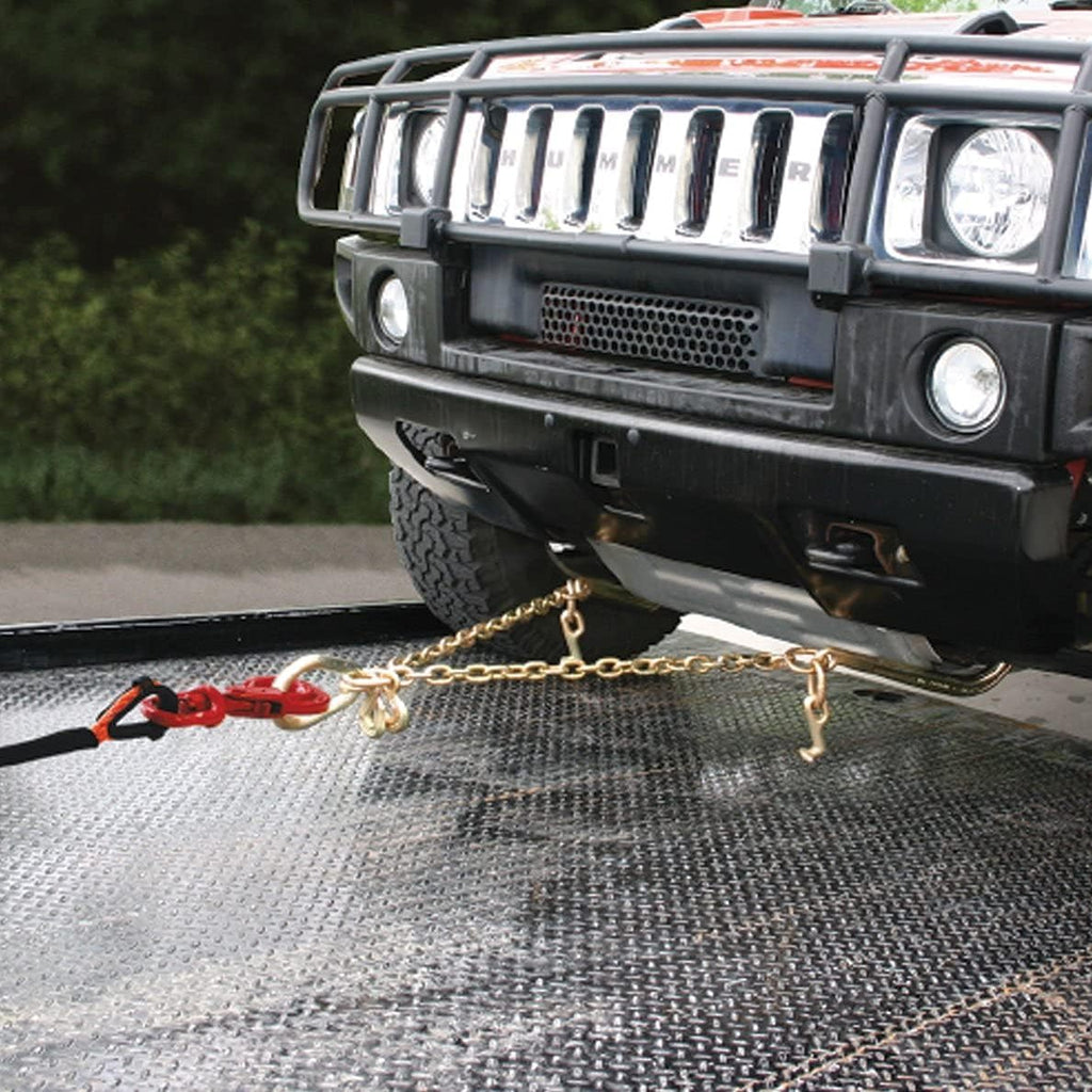 Towing Chain Bridle with 8 Inch J Hooks and Alloy T Hooks, Grade 70 Chain, 40 Inches Long, 4,700 Pound Safe Working Load Q356