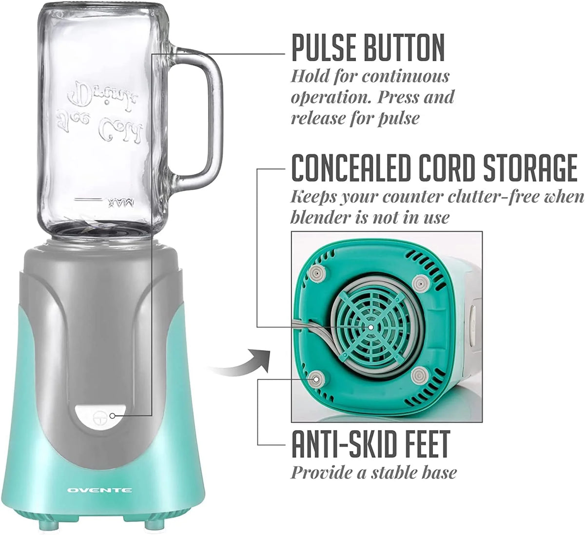 Turquoise Electric Portable Blender N3463