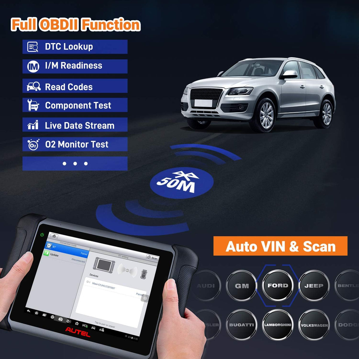 Autel MaxiSys MS906BT ECU Coding Bidirectional Control All System Diagnostics J33728