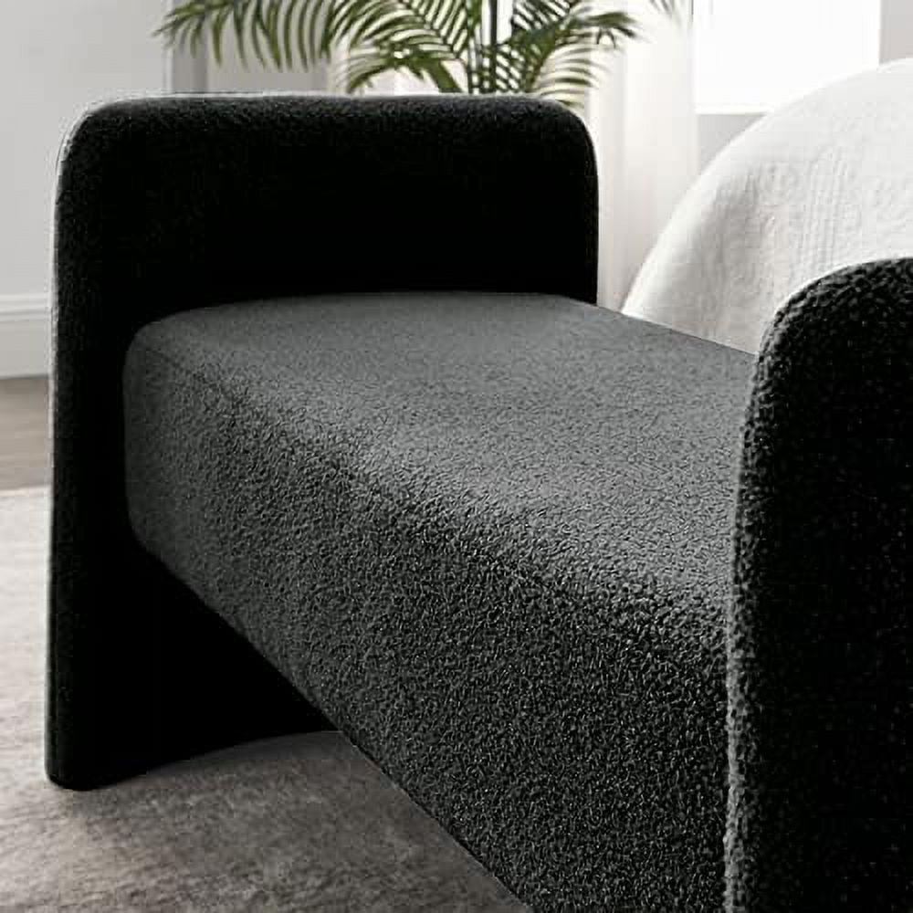 Black + Po Velvet Ottoman Bench V8252