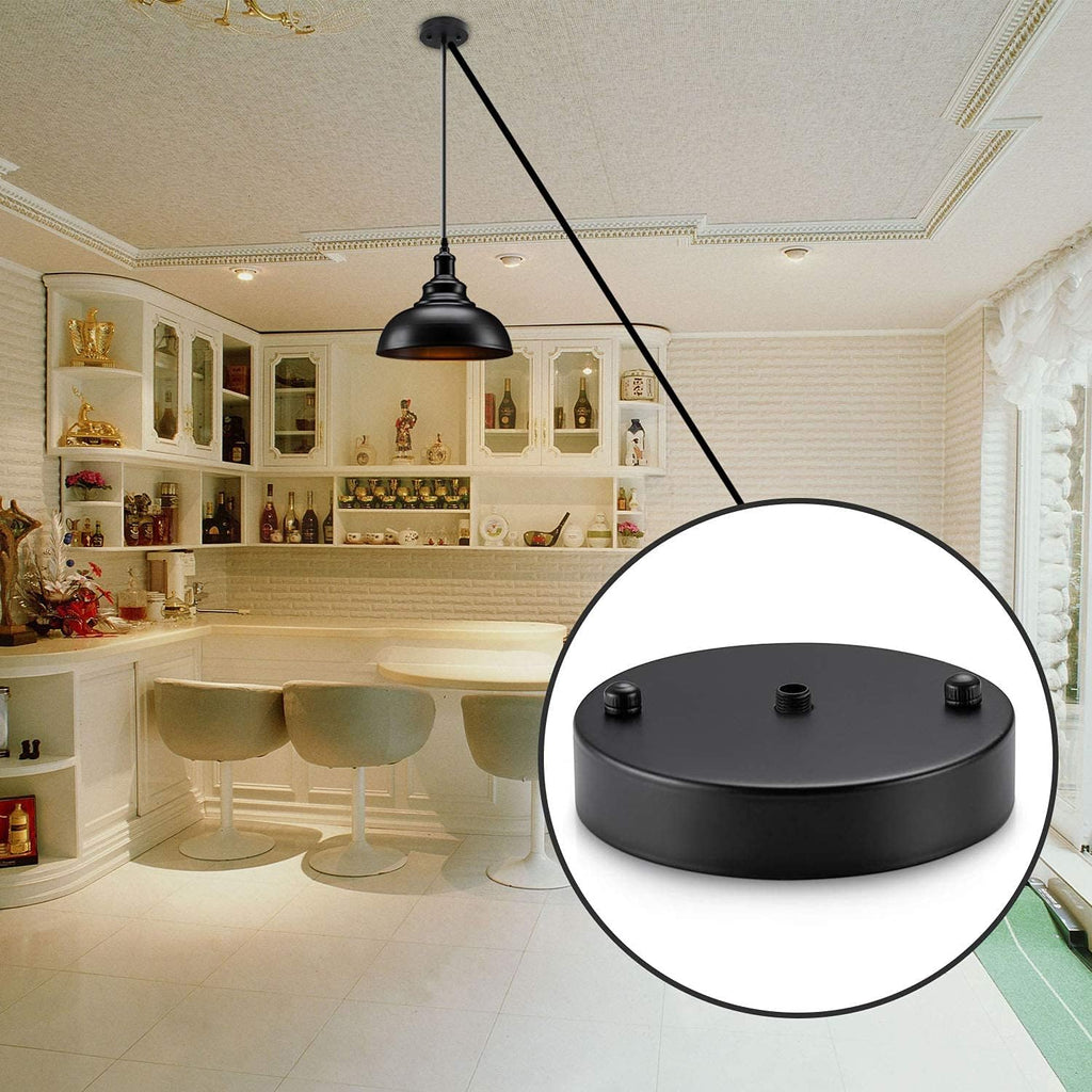 Black Steel Ceiling Canopy Kit with Hardware X62744