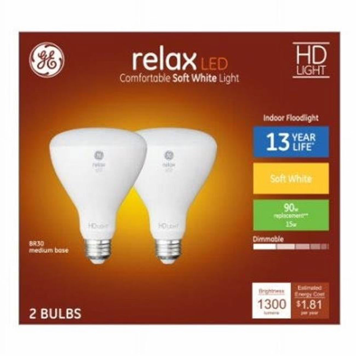 LED Reflector Bulbs, 15 Watt, 1,300 Lumens, 2-Pk. T613