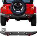 Full-Width Textured Black Rear Bumper with 2PCS LED Flood Lights Y627