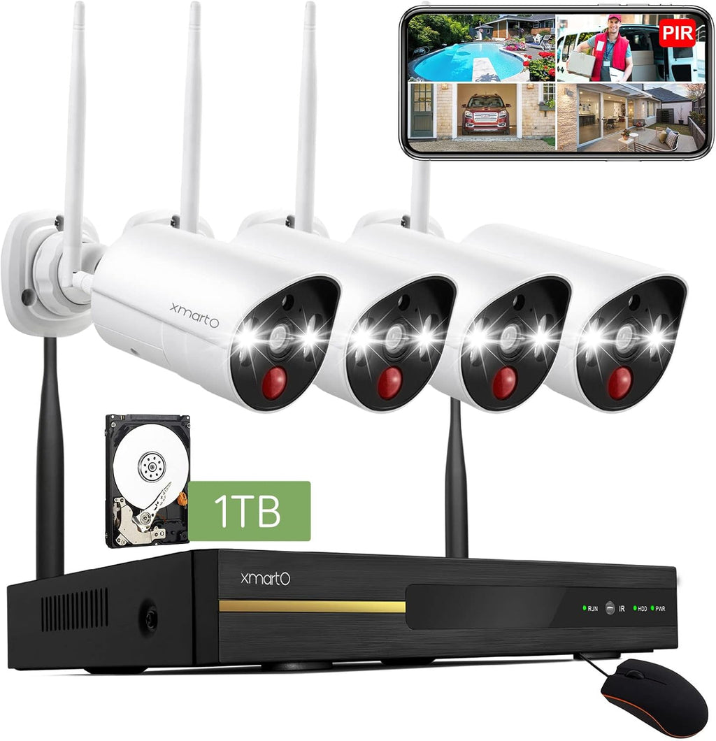 2K HD Wireless Security Camera System with Color Night Vision and 1TB HDD D59191