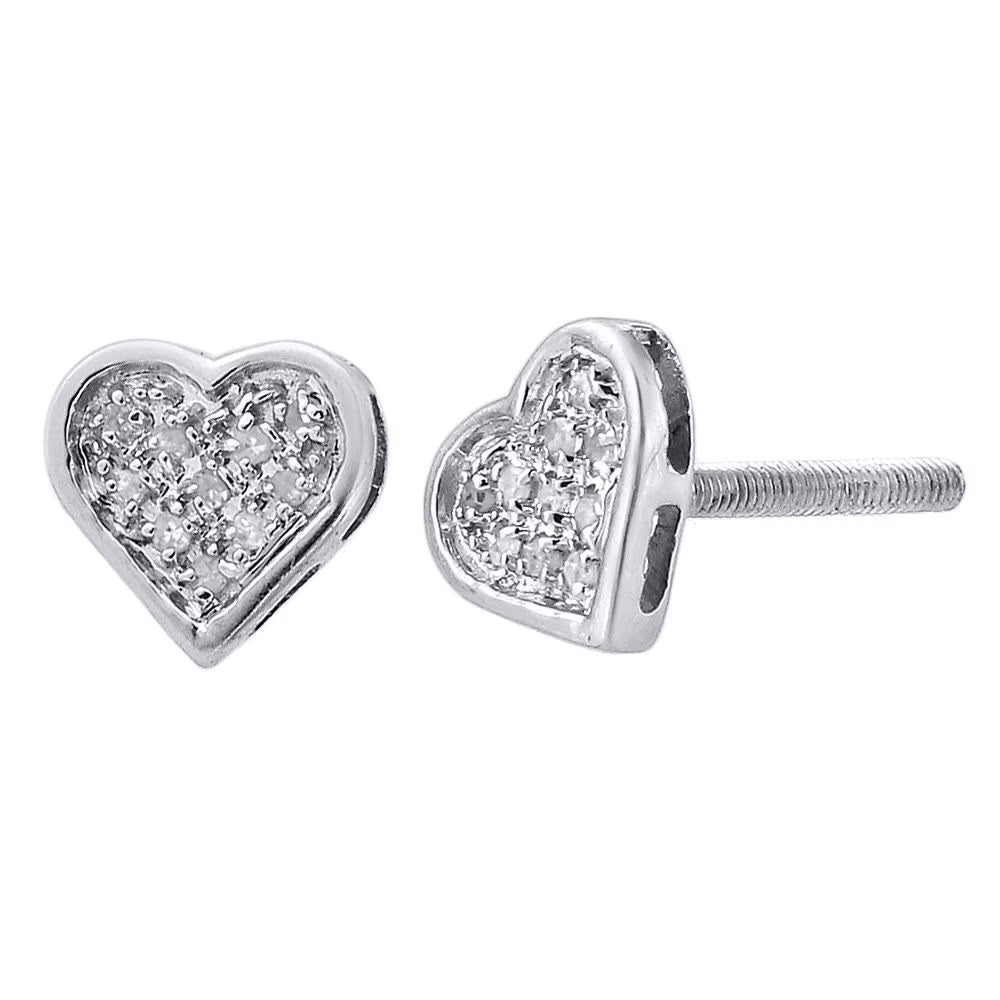 Sterling Silver Heart Stud Earrings A519441
