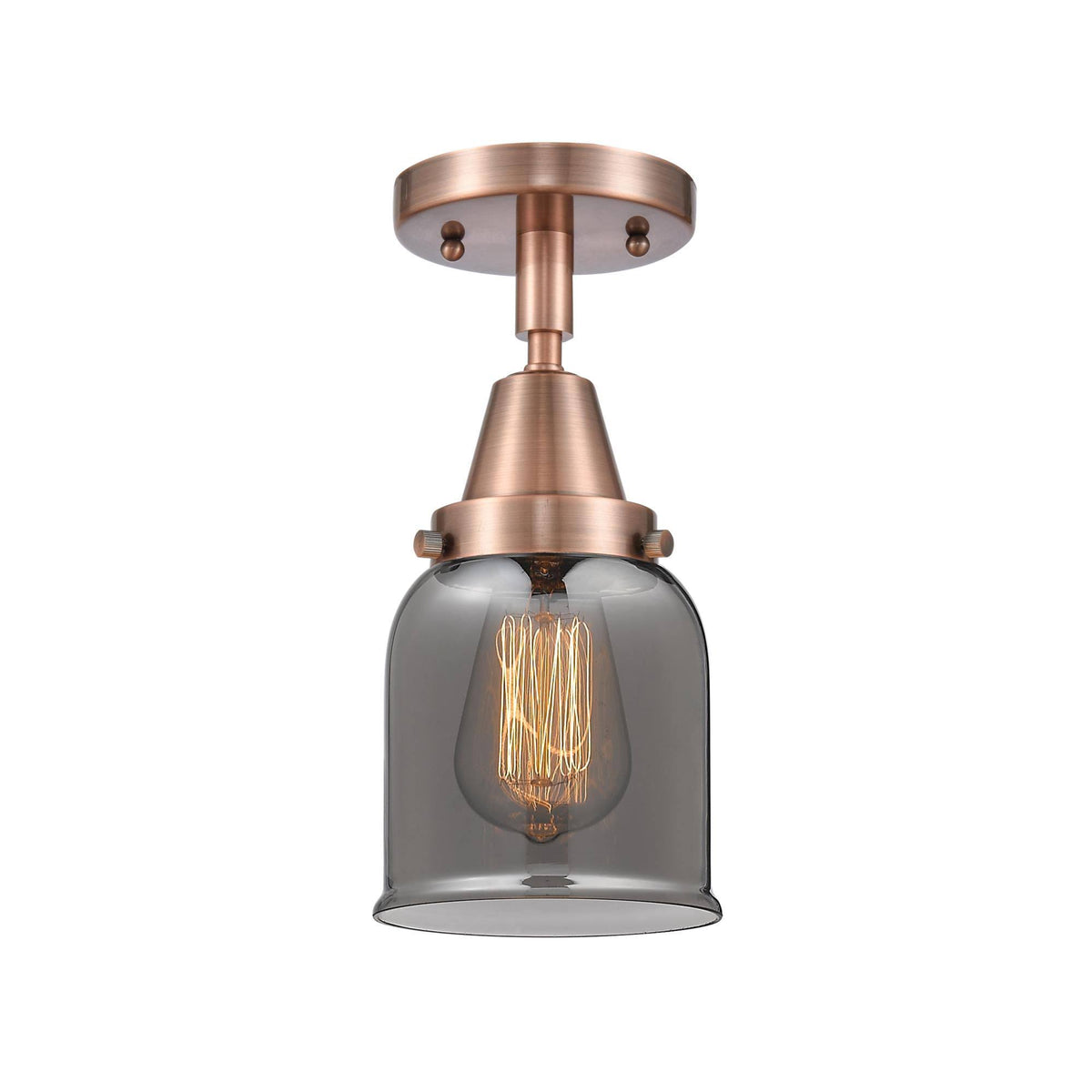 Antique Copper Small Bell Flush Mount A65470