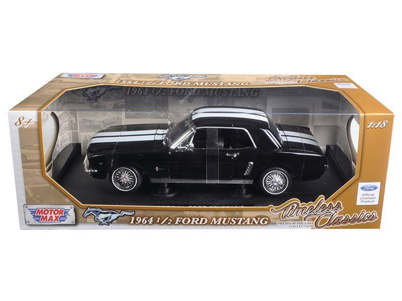 Black with White Stripes 1/18 Diecast Car Model S385001
