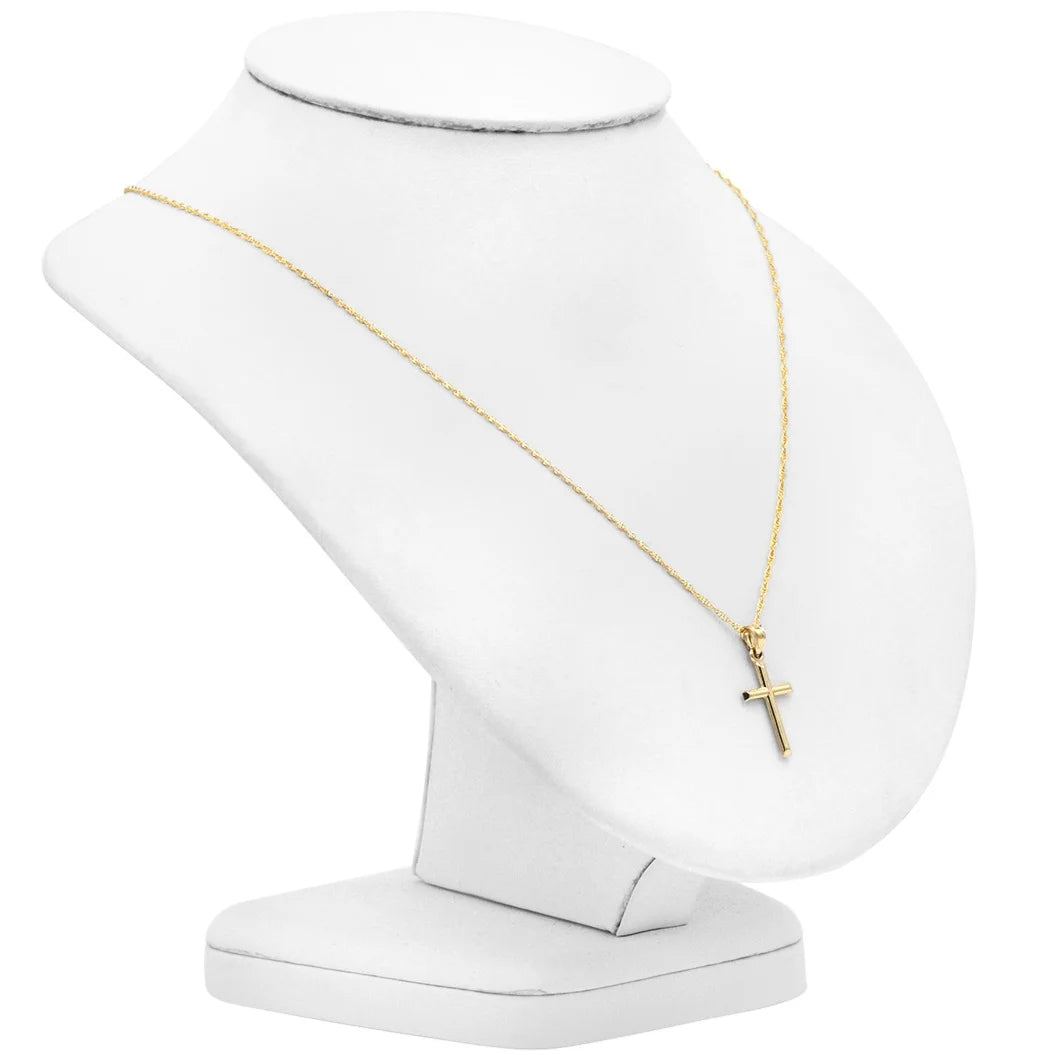 10K Yellow Gold Cross Pendant Necklace 18 in. chain V971189