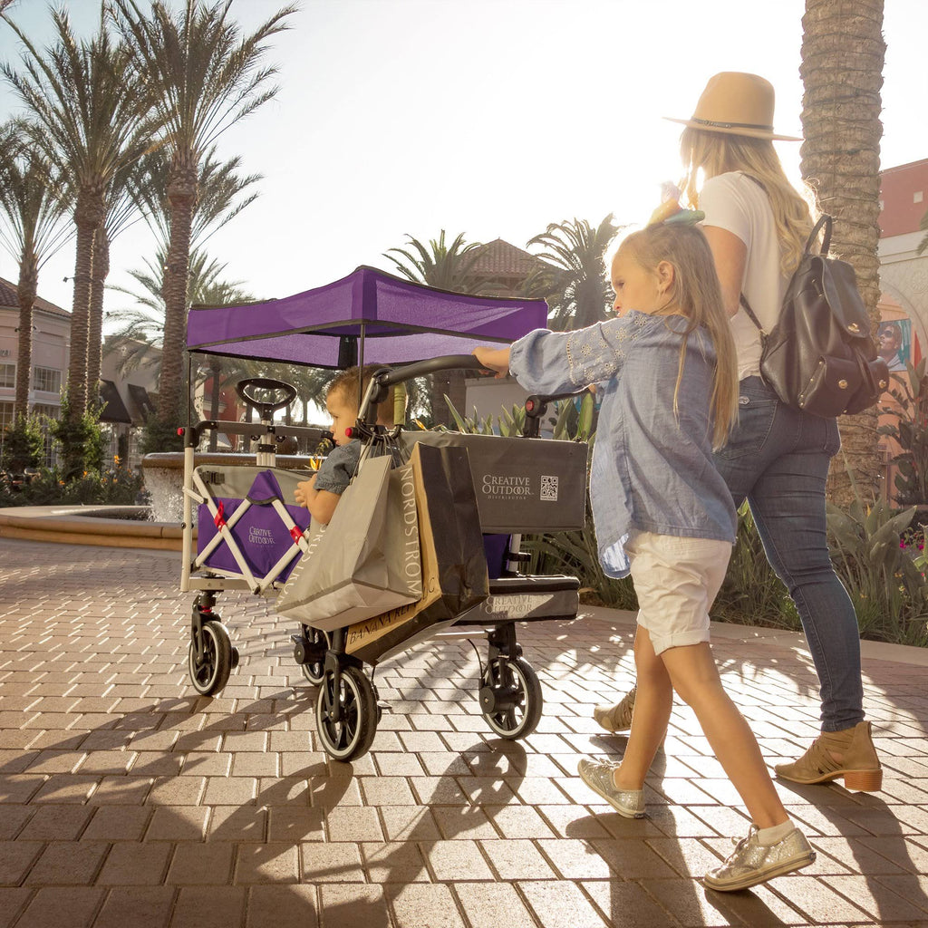 Purple Folding Wagon Stroller with Canopy I326