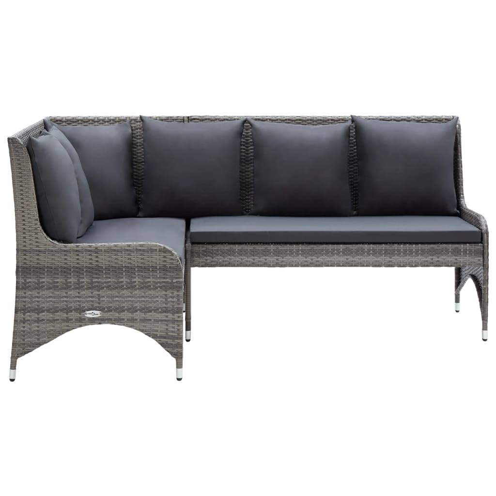 Black Poly Rattan Garden Corner Sofas 2 Pcs K829
