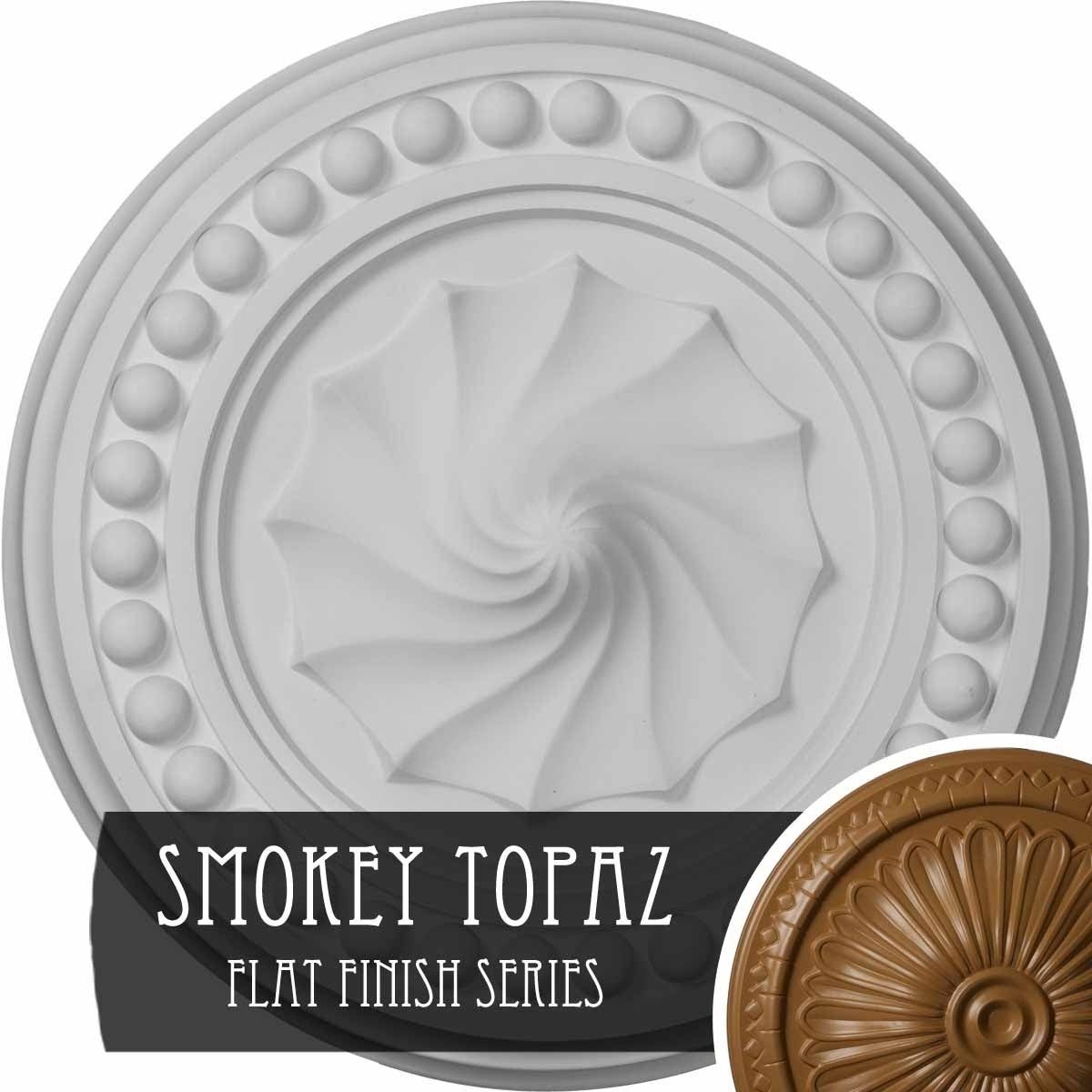 15 3/4 inch x 2 inch Ceiling Medallion Hand-Painted Smokey Topaz S7459