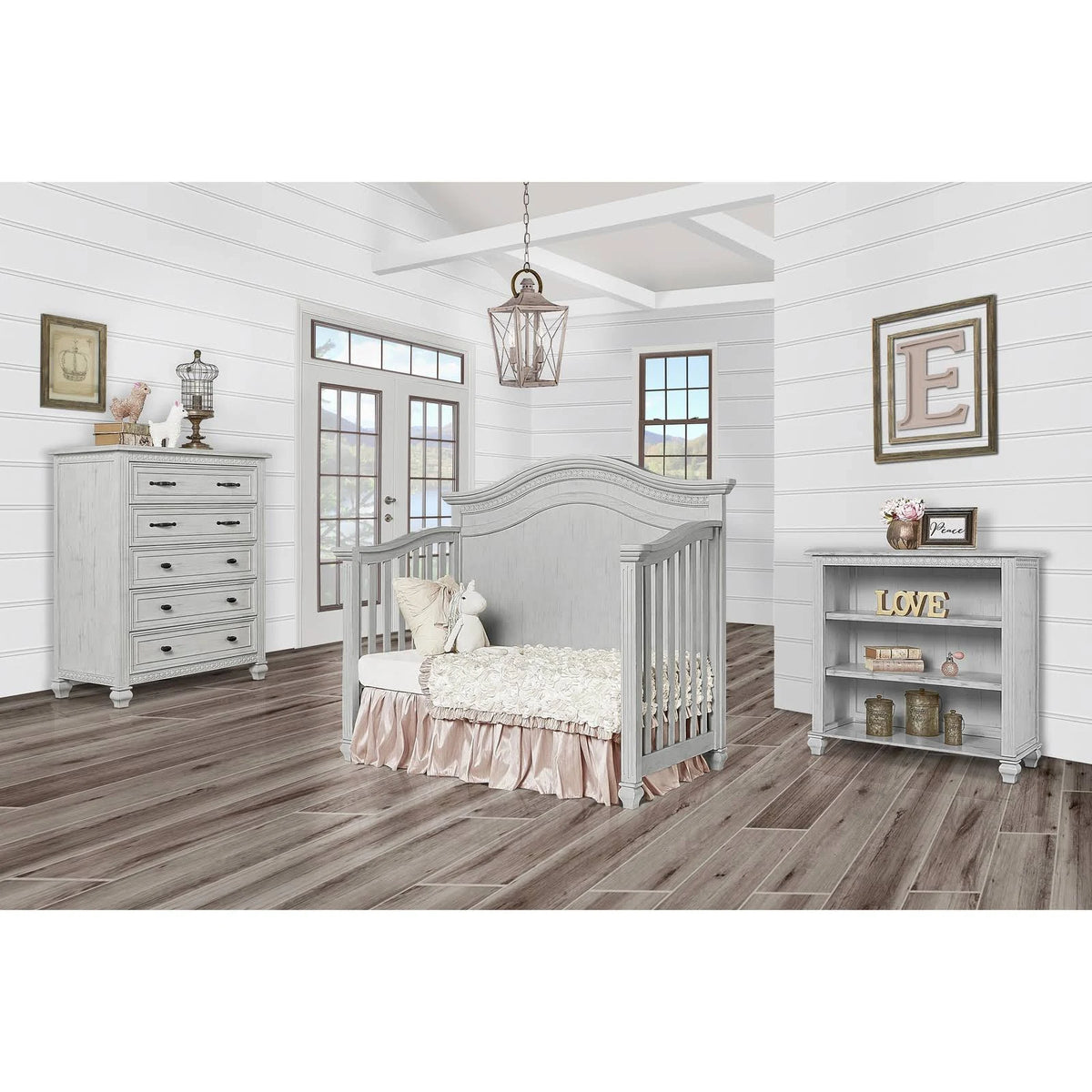 Antique Grey Mist Mini Hutch Bookcase D43192