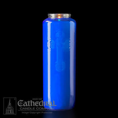 Blue Glass Offering Candle - Case of 12 J825115