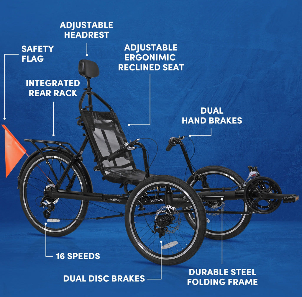 Black 24-inch Recumbent Bike K4245