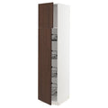 White High Cabinet with Door and Wire Baskets D76914