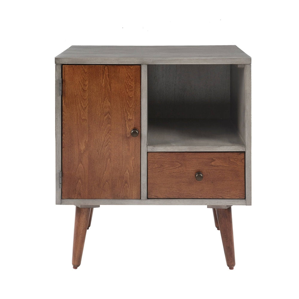 Grey 1-Drawer Storage Nightstand G41004