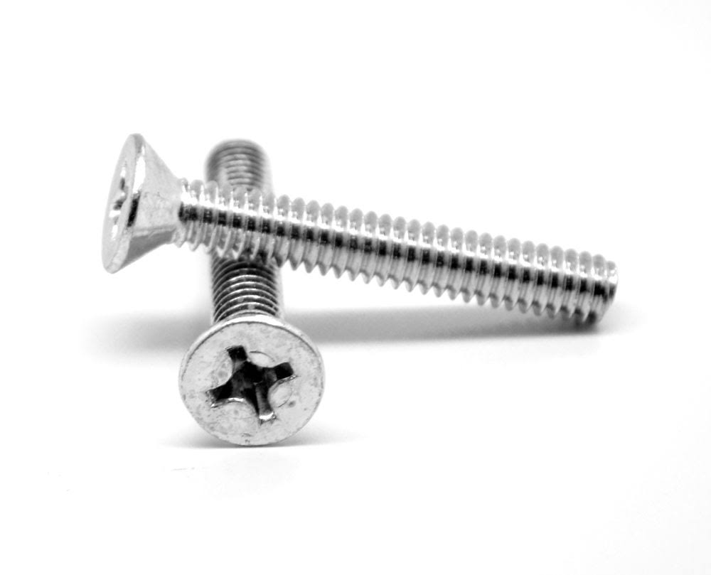 #10-24 x 2x22 Coarse Thread Machine Screw Phillips Flat Head Low Carbon Steel Zinc Plated Pk 2500 Q23807