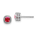 10K White Gold Ruby and Diamond Earrings F5146
