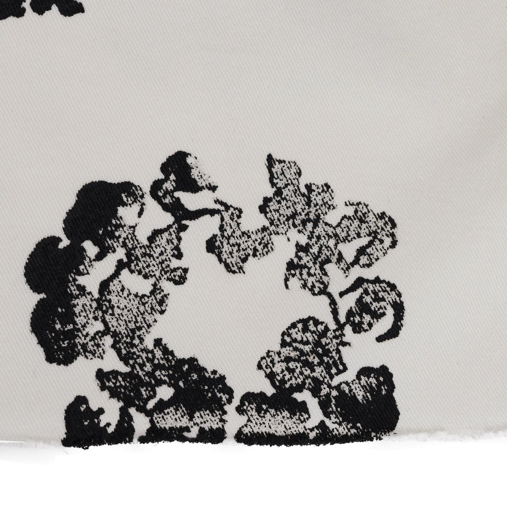 White Cotton Wreath Denim Shorts