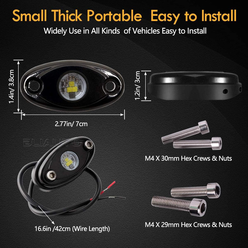 White 10PCS Waterproof LED Rock Light Pods Z4229