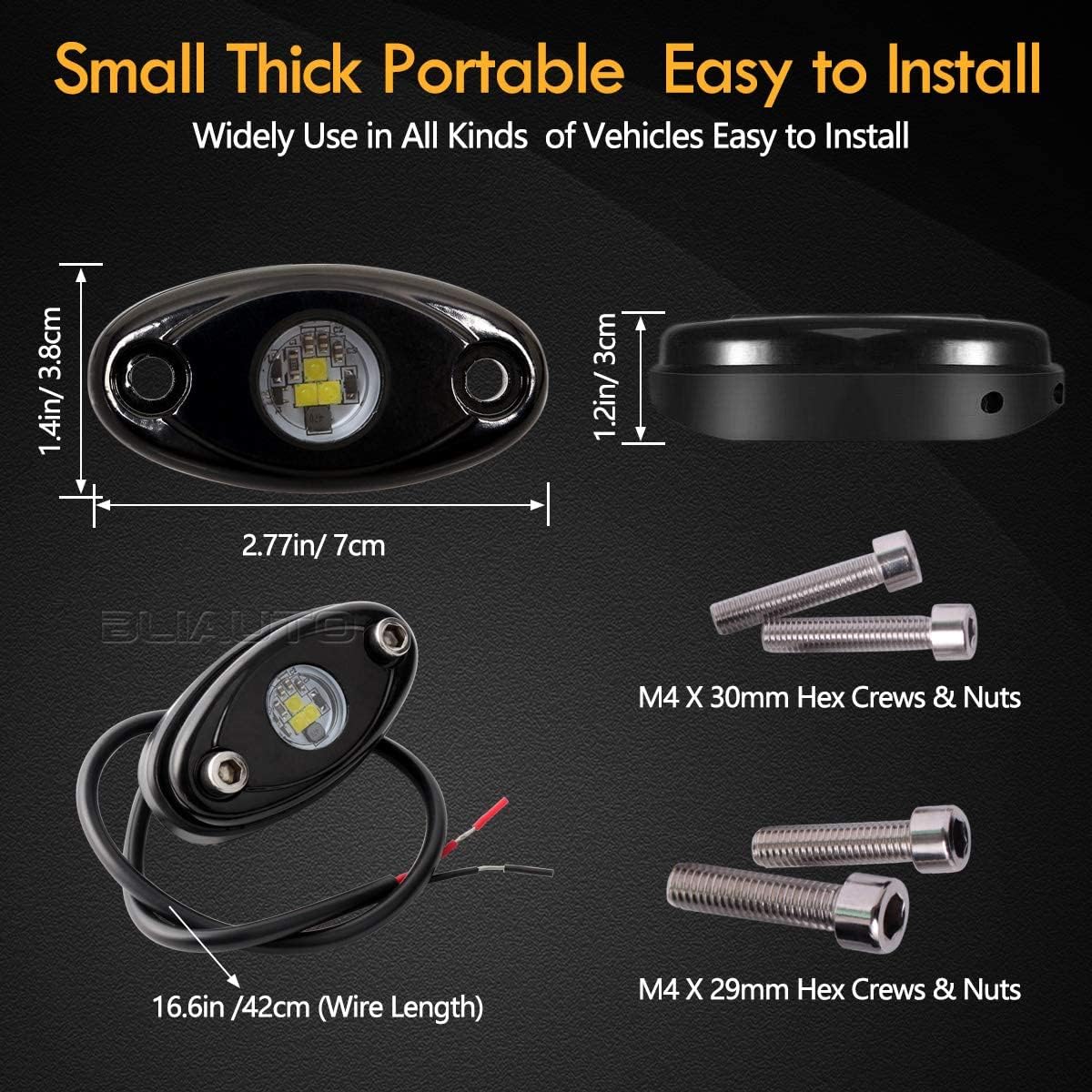 White 10PCS Waterproof LED Rock Light Pods Z4229