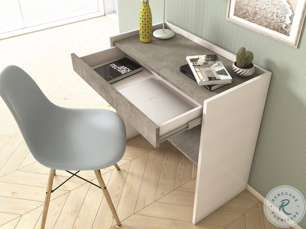 White Wood Grain and Gray Melamine Office Desk S581