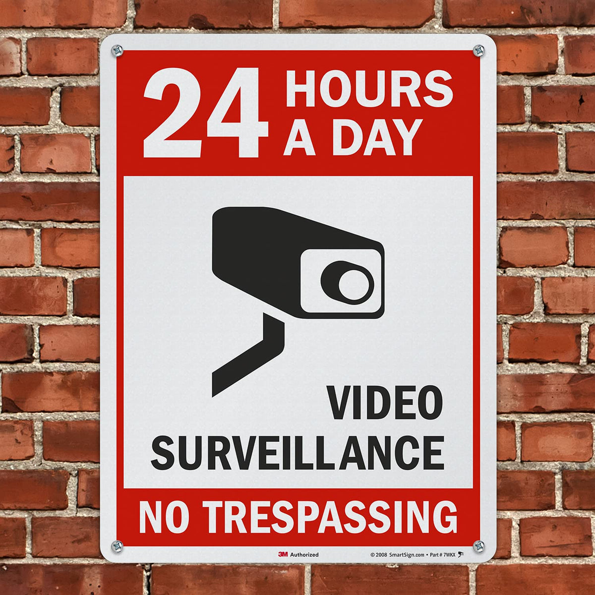24 x 18 inch Metal Sign, 80 mil Aluminum, Red, Black and White, Pack of 2 I548869